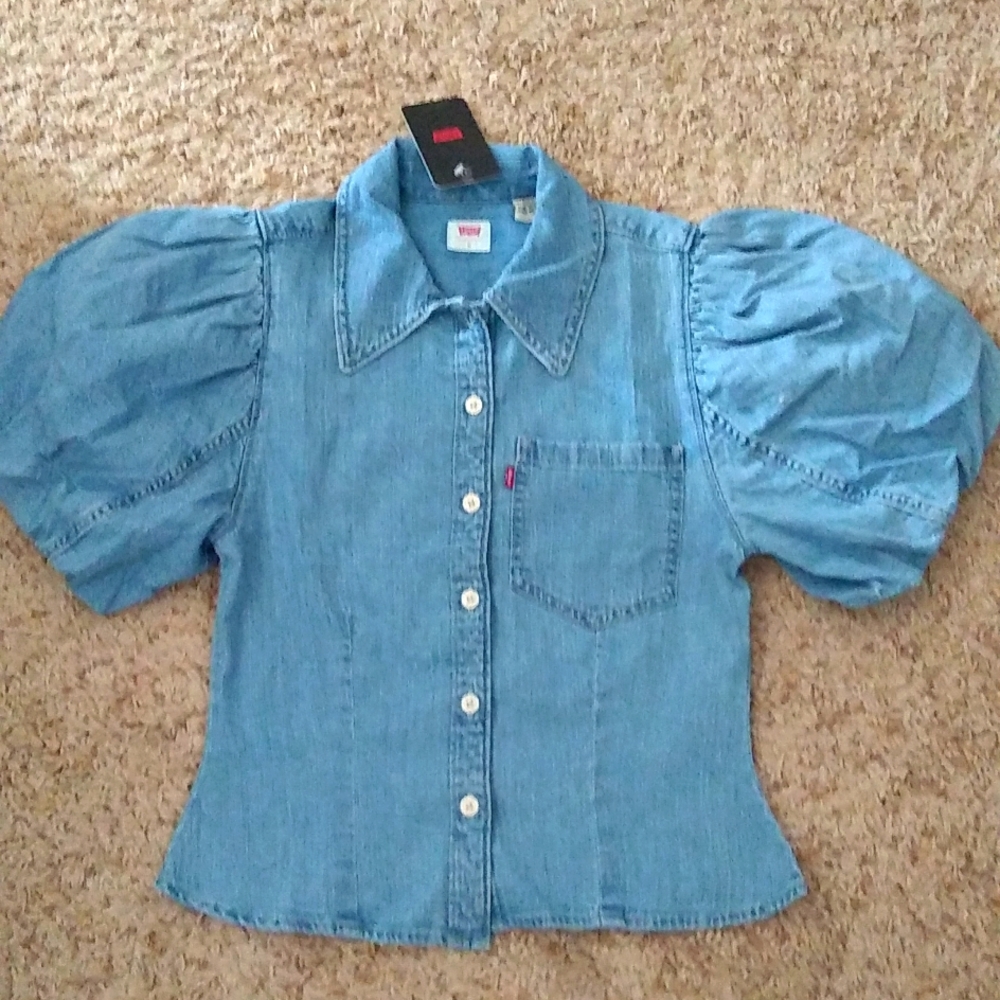 Levi's puffy sleeve denim shirt